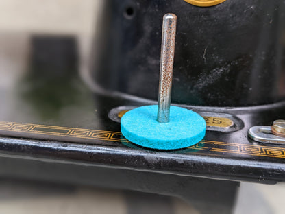 Antique Turquoise Bobbin Winder Tire With Felt Pad (3 Sets) Rubber tire for Singer Kenmore and most vintage sewing machines