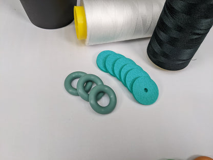 Antique Turquoise Bobbin Winder Tire With Felt Pad (3 Sets) Rubber tire for Singer Kenmore and most vintage sewing machines