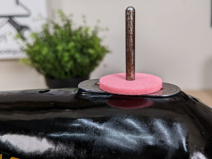 Pink! Bobbin Winder Tire With Pink! Felt Pads (3 Sets) Rubber tire for Singer Kenmore and most vintage sewing machines