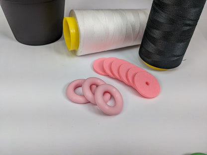 Pink! Bobbin Winder Tire With Pink! Felt Pads (3 Sets) Rubber tire for Singer Kenmore and most vintage sewing machines