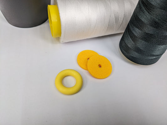 Yellow Bobbin Winder Tire With Yellow Felt Pads (1 Set) Rubber tire for Singer Kenmore and most vintage sewing machines